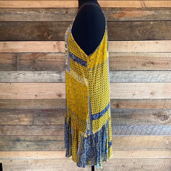 Navy & Golden Color Halter Dress|Size Large - Picture 3 of 6